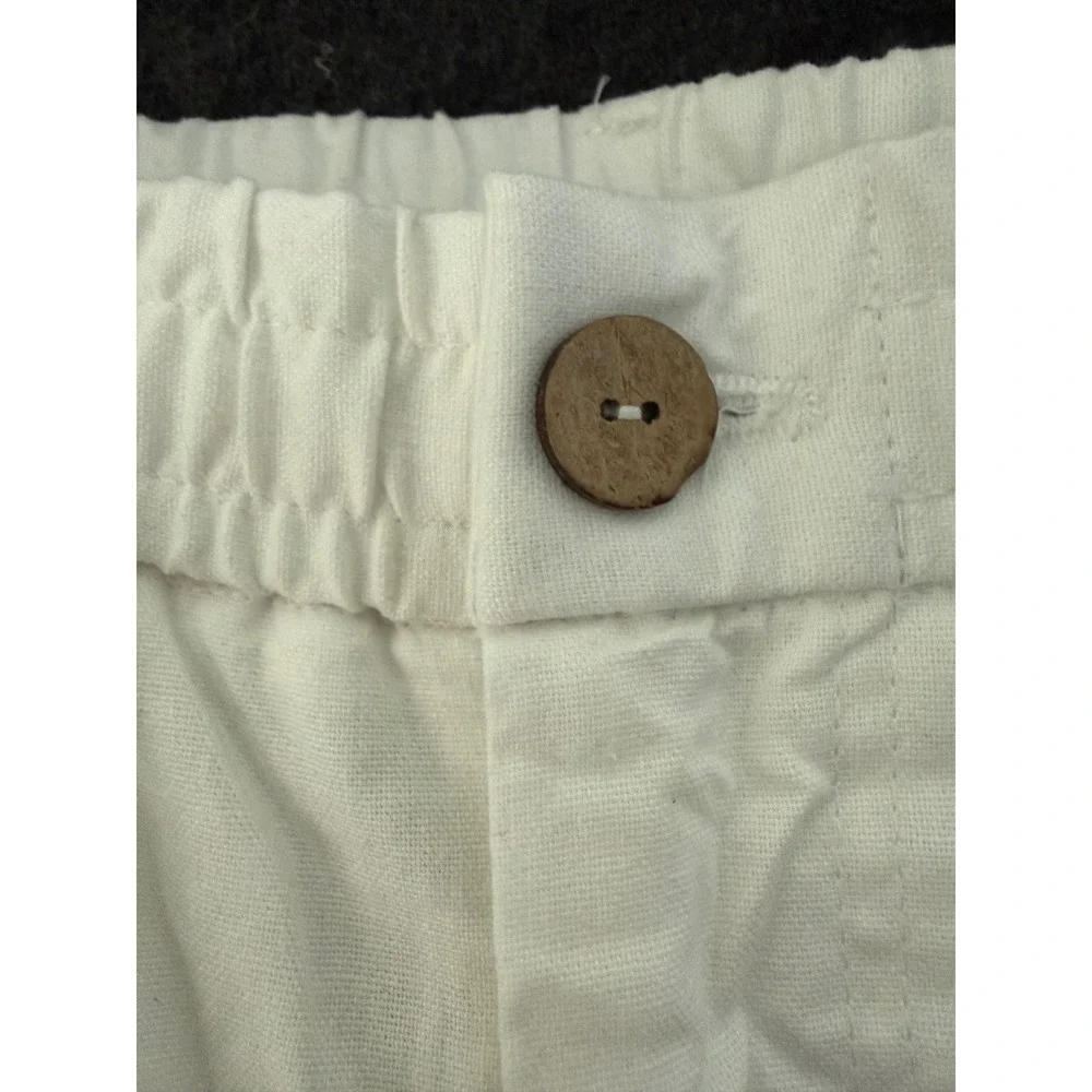 Men's White Linen Blend Drawstring Pants Resort Cruise Party Vaca Preppy Church